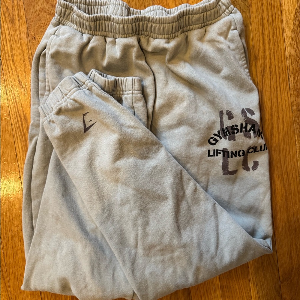 SORRY NOT FOR SALE ANYMORE Gymshark Light Gray Joggers with Logo